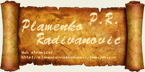 Plamenko Radivanović vizit kartica